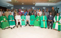 The new leadership in a pose with Alban Bagbin