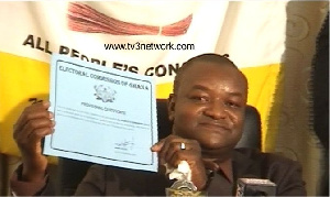 Hassan Ayariga's APC received a provisional certificate from the EC, February 10