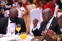 Kojo Oppong-Nkrumah with President Akufo-Addo (right)