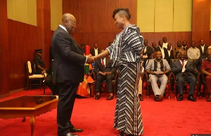 Otiko Djaba during swearing in as minister in 2017 at Jubilee House | File photo