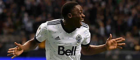 Alphonso Davies plays for Vancouver Whitecaps