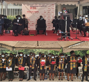 Maxwell Opoku-Agyeman speaking at the maiden induction ceremony for professional law students