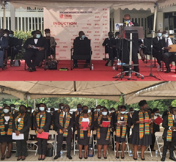 Maxwell Opoku-Agyeman speaking at the maiden induction ceremony for professional law students