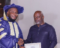 Sound engineer, Kaywa  receiving his certificate