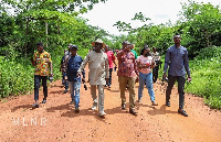 Deputy Lands Minister, Benito Owusu-Bio during the tour of the Achimota Forest