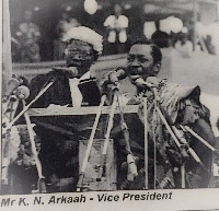 Mr K.N Arkaah served as Vice President to Former President Jerry John Rawlings