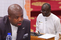 Head of Legal Affairs of the NDC, Godwin Edudzi Tameklo (L), Finance Minister,  Ken Ofori-Atta (R)