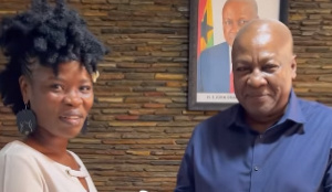 Media personality, Ohemaa Woyeje and former President, John Dramani Mahama