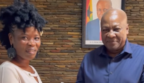 Media personality, Ohemaa Woyeje and former President, John Dramani Mahama