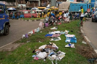 A photo of washed clothing on the lawns