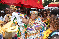 The Ewe Queen of Chicago, Mama Hilda Adjaho Kuevi arriving at Ghanafest