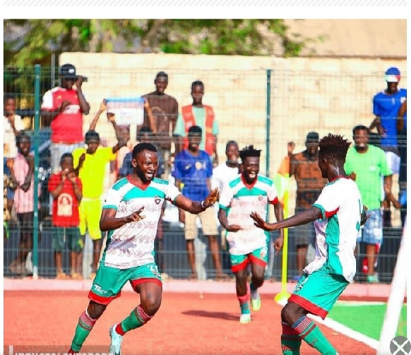 Karela United players celebrate after securing a win against Nations FC