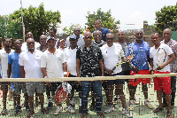 The tennis players in a group photo