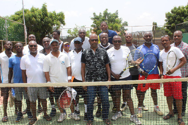 The tennis players in a group photo