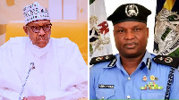 President Buhari (left) with embattled cop Abba Kyari