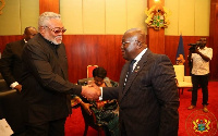 Late president JJ Rawlings with president Akufo-Addo