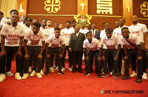 President Akufo-Addo with the Black Stars players and coaches