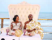 Eugene Osafo-Nkansah with his wife during their wedding