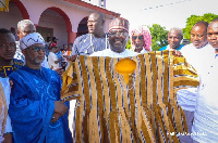 Vice President Mahamudu Bawumia together with chiefs of Nsawkaw