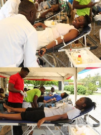 Some students of UCC donating blood