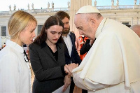 Pope Francis with his guests