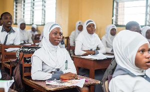 Some female students in hijabs