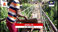 How the bridge looks like even after residents put metallic metallic slabs to cover up the holes