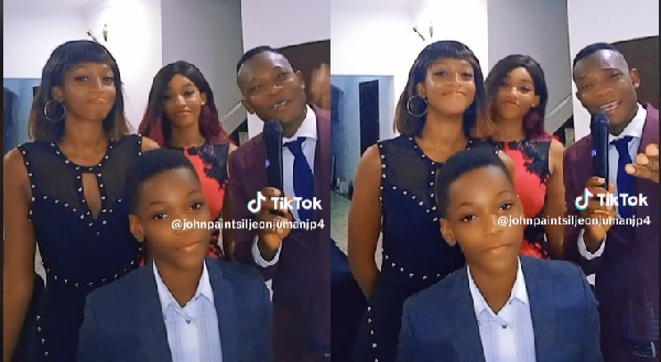 John Paintsil with his children