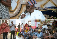 Ex-President Mahama addressing the Bolewura (top)