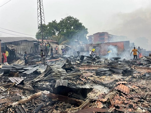 Fire razes down structures at Madina Ritz Junction