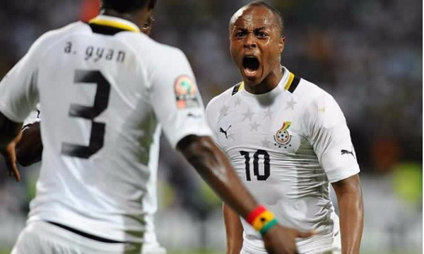 Asamoah Gyan and Dede Ayew