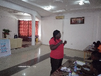 Mrs. Nkum addressing the participants