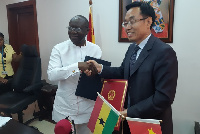 Ken Ofori-Atta and His Excellency, H. E. Shi Ting Wang