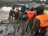 Military officers undertaking operations