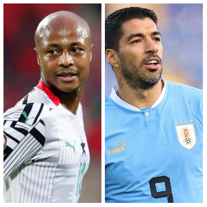 Andre Dede Ayew and Luis Suarez