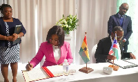 Shirley A. Botchwey and Dr. Peya Mushelenga, Minister of Foreign Affairs and Co-operation of Namibia