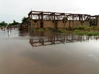 A picture of the flooded Agortime-Kpetoe market