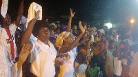 Some residents praying during the service