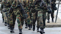 File photo: Military personnel marching