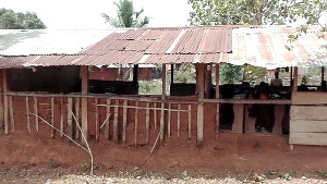 The dilapidated Asekantia Basic School building