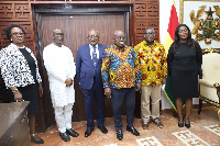 President Akufo-Addo with members of the GIMPA Governing Council during a courtesy call.