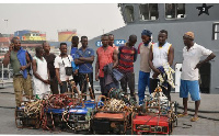 Some arrested fishermen caught by the Easter Naval Command