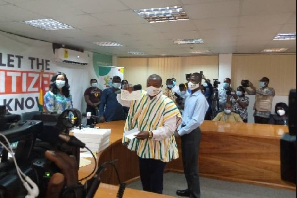 Hassan Ayariga at the Electoral Commission, APC flagbearer