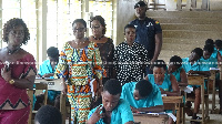 Some WASSCE students being invigilated during an exam