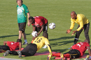 The Black Stars at training