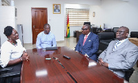 Hon. Kwarteng in a meeting with the GCNet leadership after the presentation