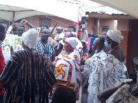 The Gyaasehemaa cladded in a colourful Kente