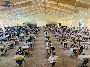 File photo of BECE students sitting their final exam