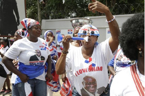 File photo: Supporters of the NPP celebrate the party