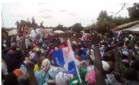 Dr. Mahamudu Bawumia and Nana Addo addressing Bunkpurugu residents in the Northern region.